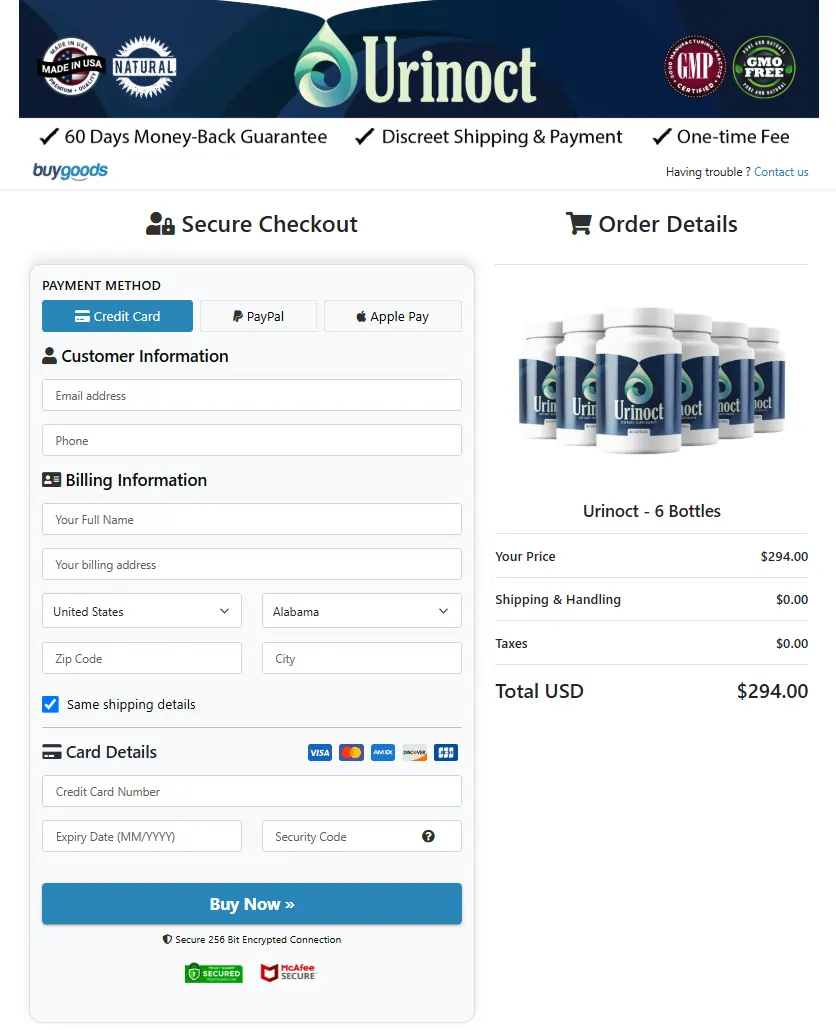 Urinoct order